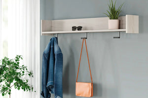 Socalle - Wall Mounted Coat Rack w/Shelf - Light Natural - Best Buy Furniture