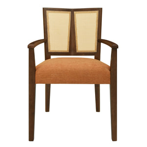 Mid Century Modern Arm Dining Chair Set With Rattan Backrest - Best Buy Furniture