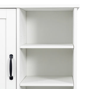 Laundry Cabinet with Doors and Shelf, Tilt-Out Laundry Hamper, Multiple Storage Space
