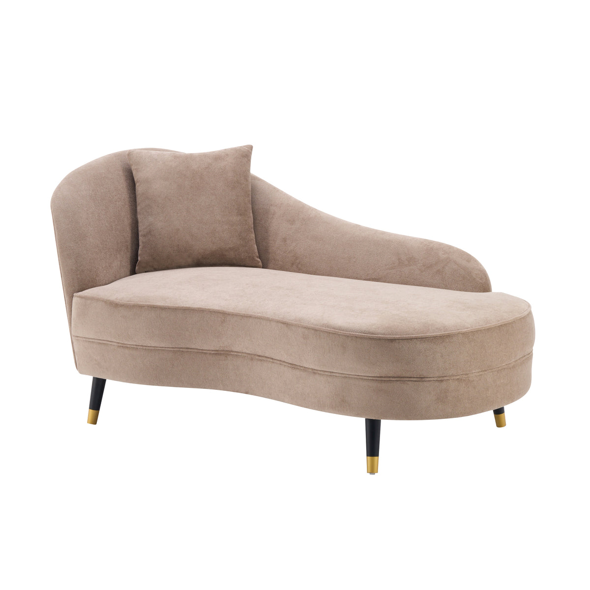 BellaLuxe Velvet Curved Chaise Lounge