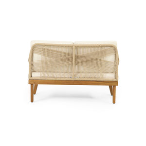 Hueber - Outdoor And Rope 4 Seater Chat Set With Cushions - Teak