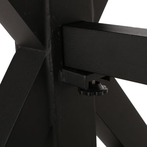 Modern Outdoor Dining Table With X Shaped Legs, Umbrella Hole