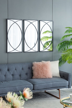 Rectangular Wall Mirrors With Frame, Home Decor For Living Room Bedroom Entryway - Black