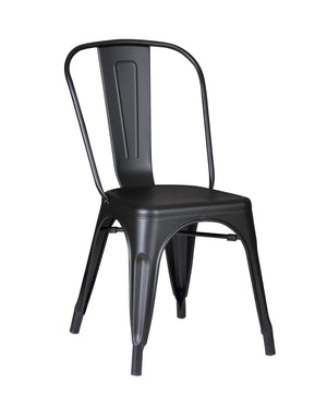 Set of 4 Stackable Metal Dining Chairs