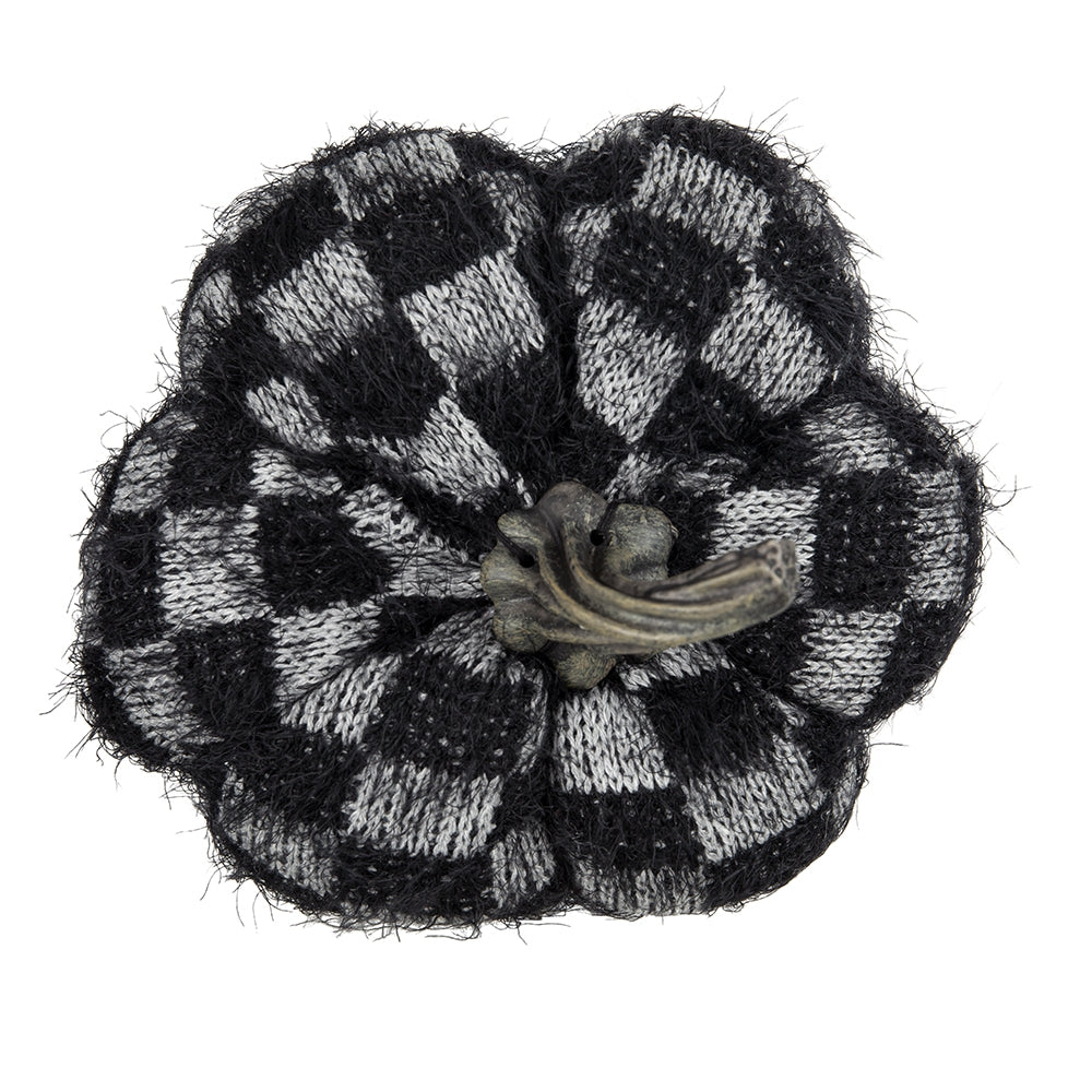 Set of 2 Fabric Black Pumpkins