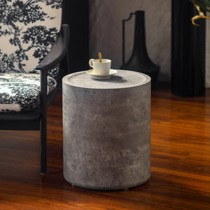 Modern Faux Concrete Round Corner Accent Table