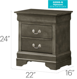 Louis Phillipe - Nightstand - Wood