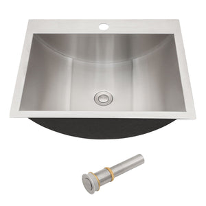 21 x 17" Drop In Bathroom Sink with Pop Up Drain