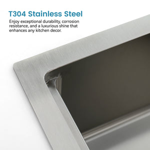 Stainless Steel Kitchen Sink, 30″x19″ Single Bowl, Undermount
