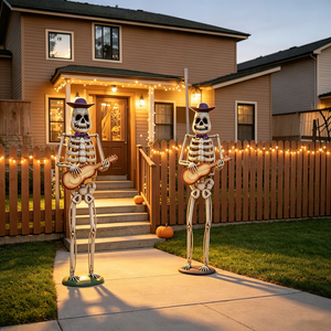 Halloween Skeleton Guitar Yard Decoration