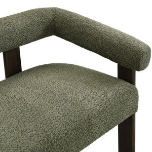 Round Armrest Loveseat (Green + Brown)