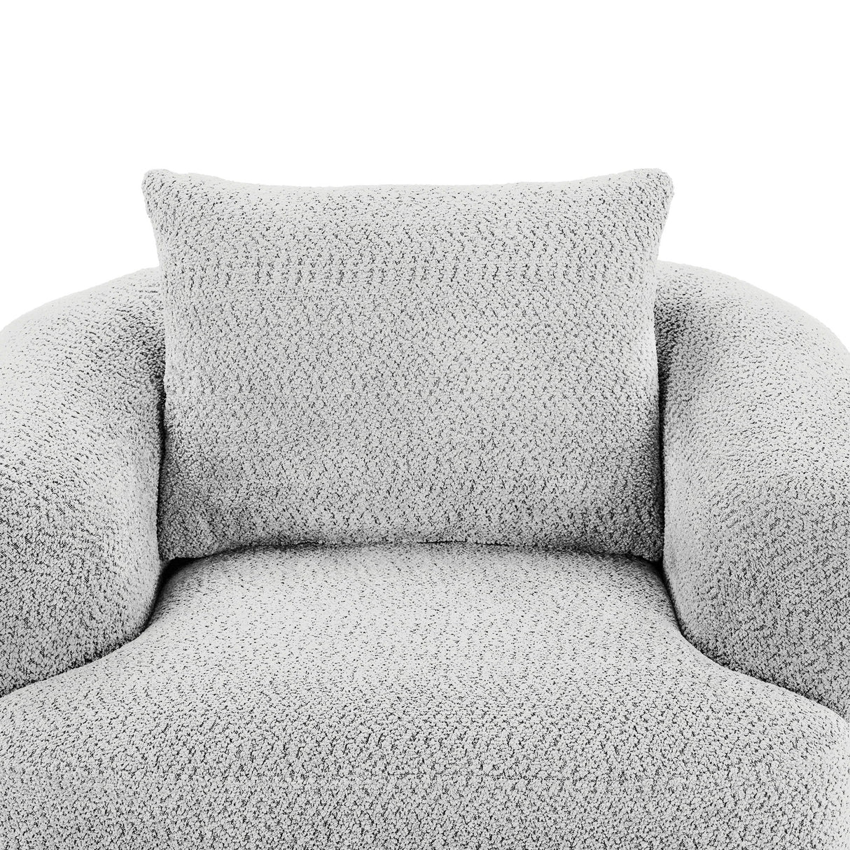 360° Swivel Barrel Sofa Chair With Throw Pillow, Upholstered Accent Chair