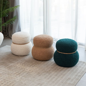 Snowman Stool With Cushion And Solid Wood Frame