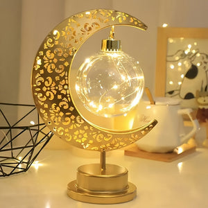 Crescent Moon LED Table Lamp – Festive Decorative Light for Home & Celebration