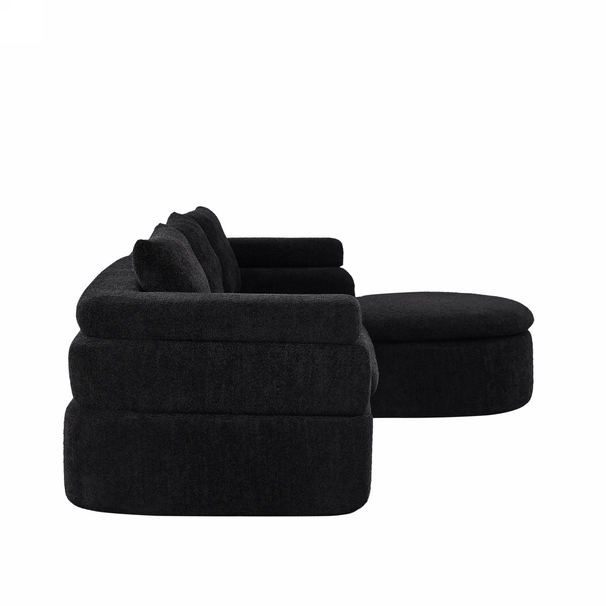 106" L-Shape Sectional Sofas (Black)