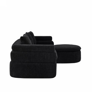 106" L-Shape Sectional Sofas (Black)