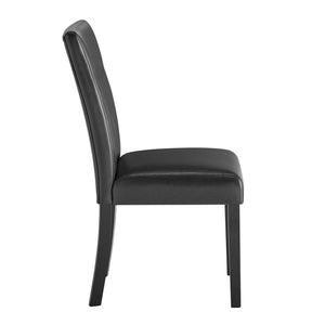 Dining Table And 4 Padded Chairs - Black