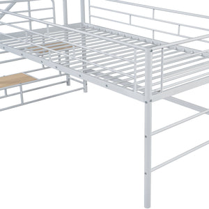 Loft Bed With Storage Stairs And Metal Frame