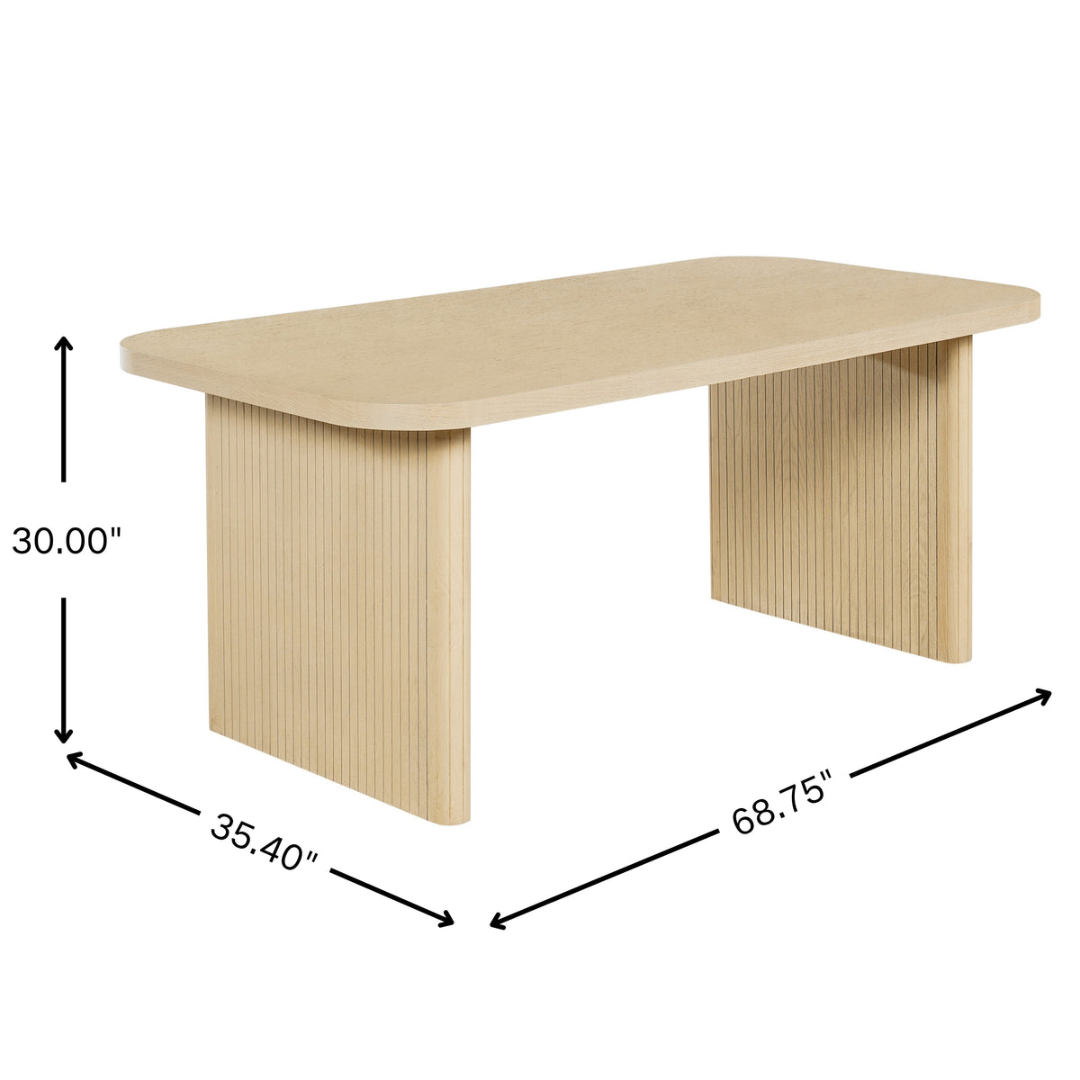 68.75" Wood Dining Table Set with 4