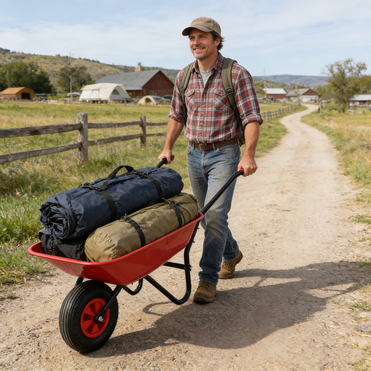 Steel Tray Wheel Barrow Trolley