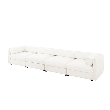 Stylish Sofa With Storage Seat And Cylindrical Backrest