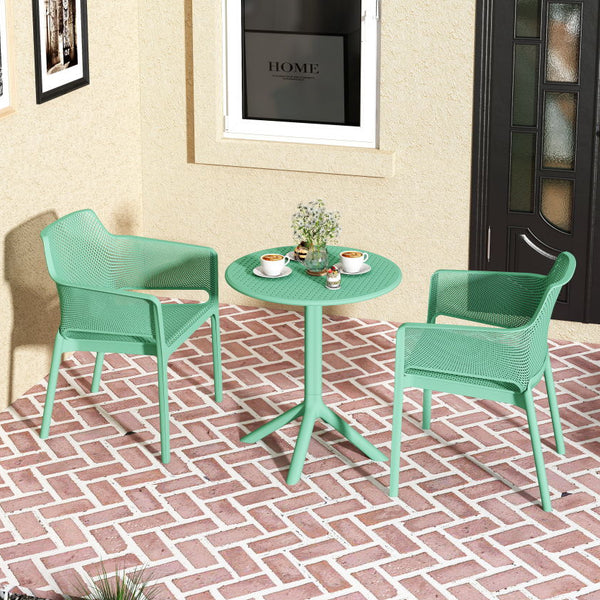 3 Piece Plastic Arm Chair Bistro Grs Premium Ocean Plastic