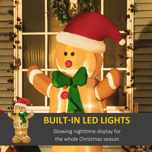 HOMCOM 6ft Christmas Inflatable Gingerbread Man