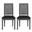 French Country Dining Chair With Rectangular Cane Backrest And Smooth Upholstered Seating - Best Buy Furniture