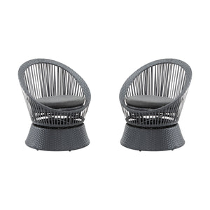 Modern Swivel Wicker Lounge Chair With Round Design