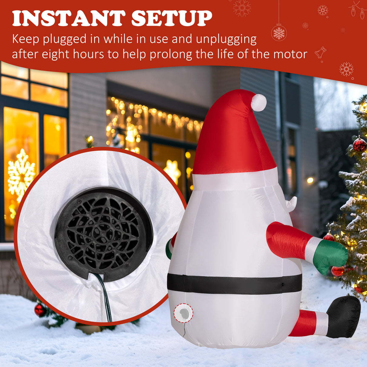Outsunny Inflatable Christmas Santa Claus