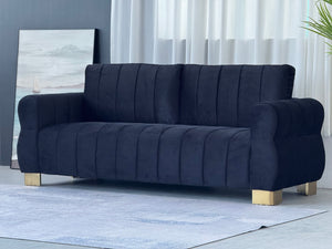 FX-P56-BKT Velvet Sofa with Golden Metal Legs