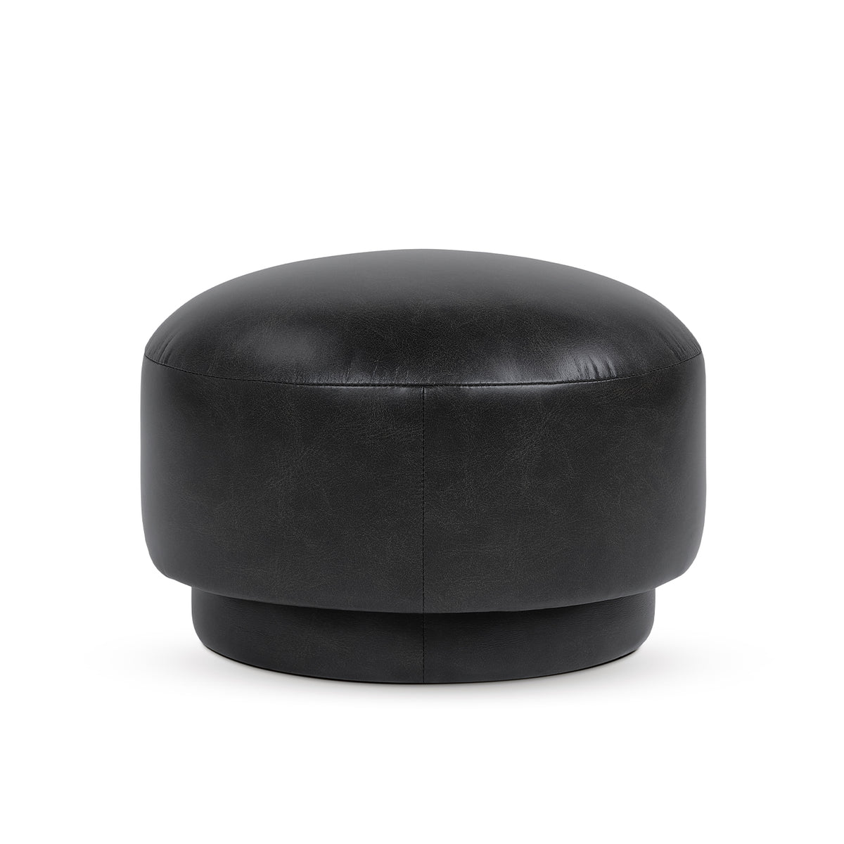 Fuji 15" Mushroom Footstool Ottoman, Vintage Black