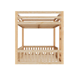 Stylish Bunk Bed With Ladder And Guardrails