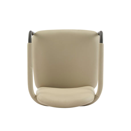Modern Dining Chair Set of 2 with Iron Frame - Espresso / Khaki