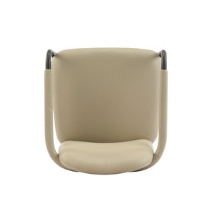 Modern Dining Chair (Set of 2) With Iron Frame - Espresso / Khaki