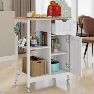 Kitchen Island Cart with Mobile Storage Cabinets