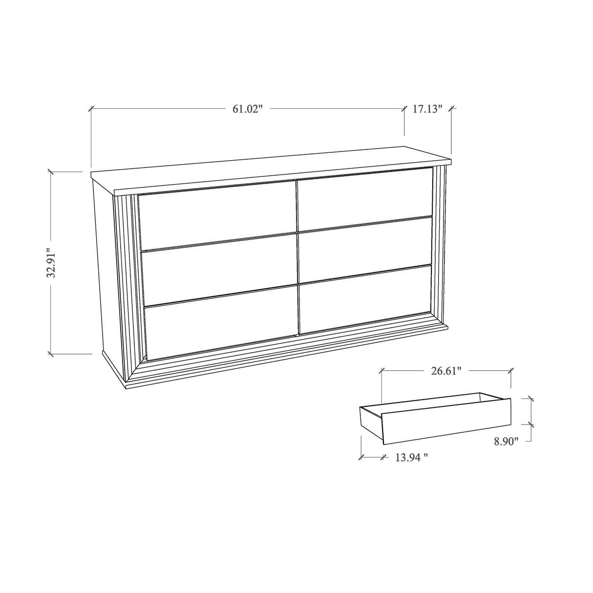 Moon - Dresser With LED Lighting - Marble