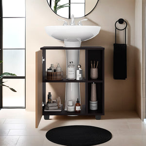 Under Sink Storage 24.4" H, 1 Door, 4 Shelves, 4 Legs
