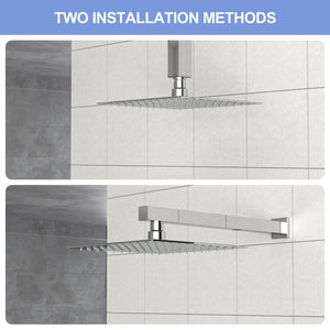 8" Square Rain Shower Head, Ceiling / Wall Mount Stainless Steel Bath Fixture