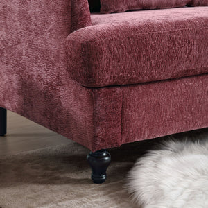Modern Mid Century Wood Frame Armchair With Tufted Design