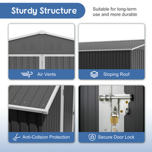 10x10 FT Large Outdoor Metal Storage Shed