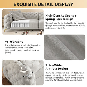 3 In 1 Convertible Sleeper, Deep Seat Pull Out Sofa Bed, Button Tufted