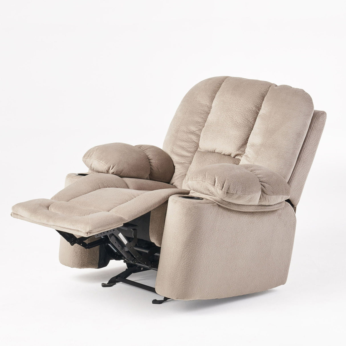 Luxurious Manual Recliner Chair With Skin-Friendly Fabric And Dual Cup Holders - Best Buy Furniture