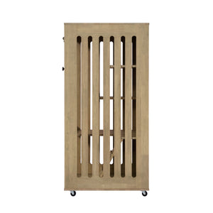 Basia Rubber Wood Cat Cabinet with Wheels
