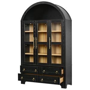 K&K 72.8" Tall Arched Pantry Cabinet