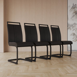 Modern Dining Chairs With High Back Upholstered Design Metal Legs