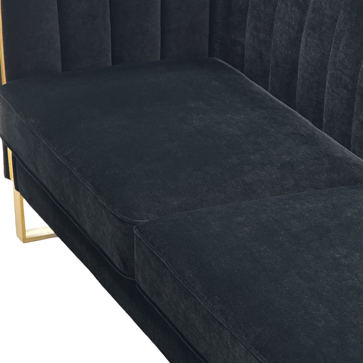 Black Velvet 2 Piece Sofa Set