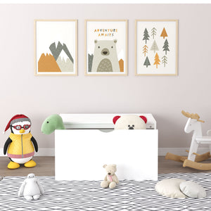 Toy Storage Organizer With Rolling Drawer, Chest With Wheels, Large Pull Out Bin For Nursery - White