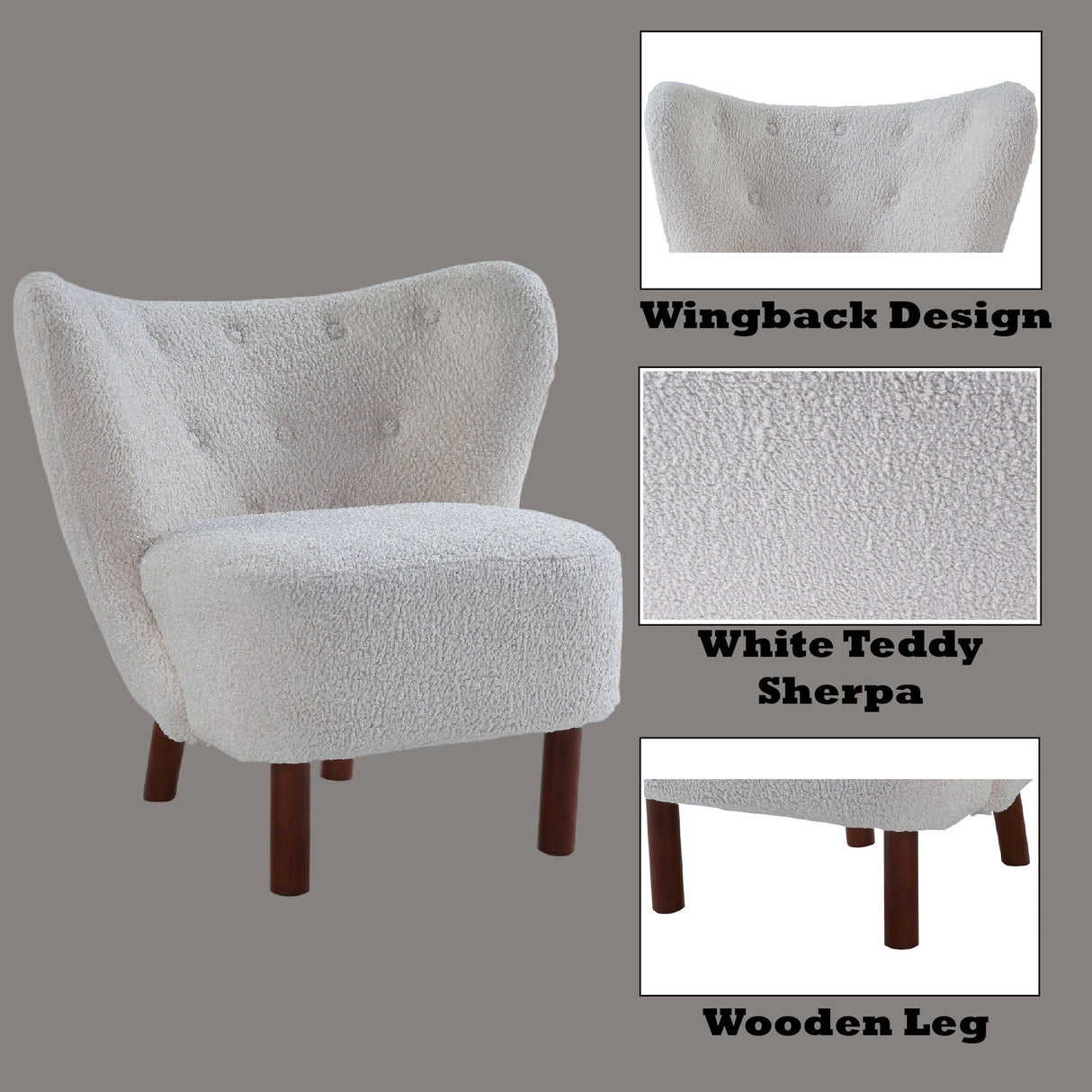 Zusud - Teddy Sherpa Accent Chair - White - Best Buy Furniture