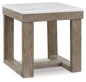 Loyaska - Square End Table - Brown / Ivory - Best Buy Furniture